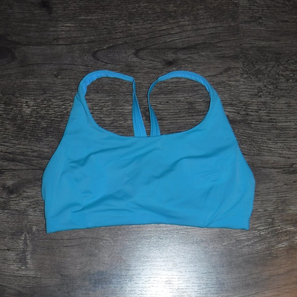 Athleta Blue Swim bikini Top Racerback Workout Athletic Size S